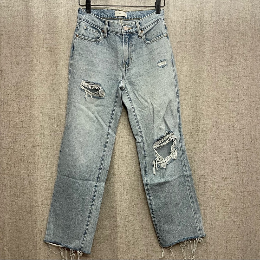 PacSun Light Blue Distressed Straight Leg Jeans